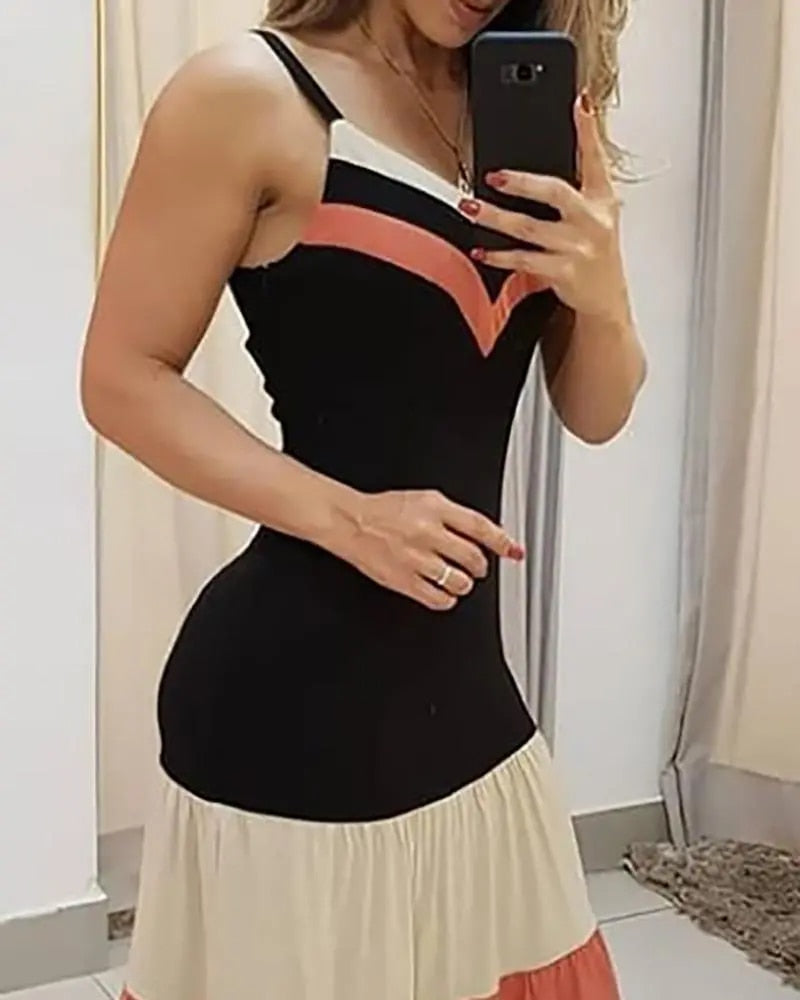 Vestido largo de verano sin mangas para mujer, traje con escote en V