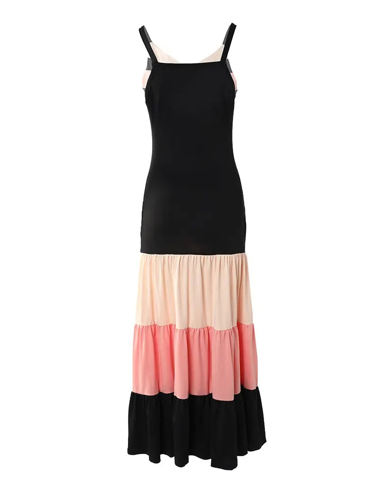 Vestido largo de verano sin mangas para mujer, traje con escote en V