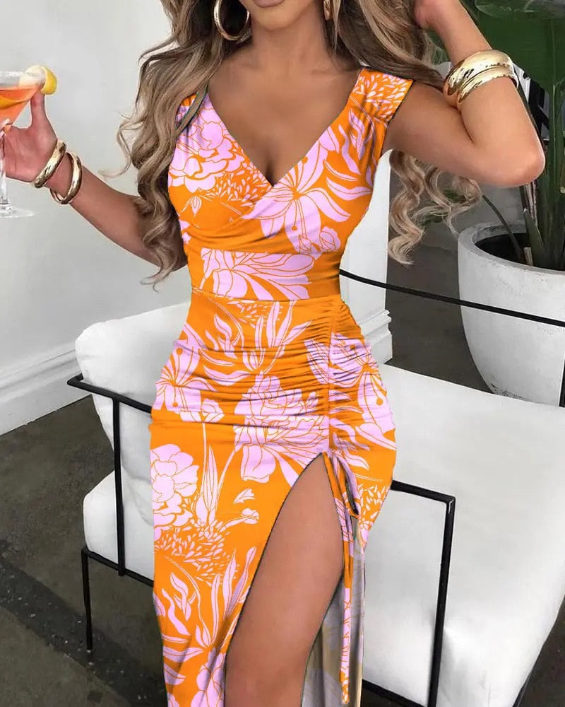 Vestido largo elegante y Sexy para mujer, ropa ajustada