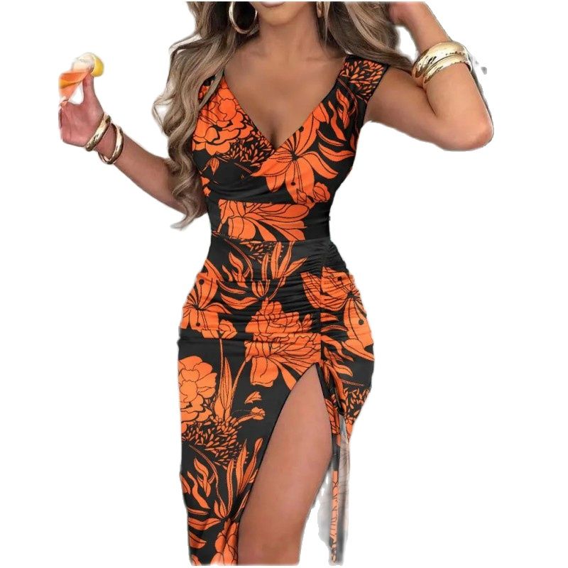 Vestido largo elegante y Sexy para mujer, ropa ajustada