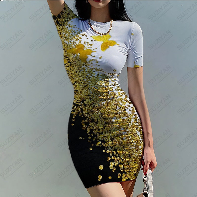 Vestido con estampado 3D de mariposa para mujer